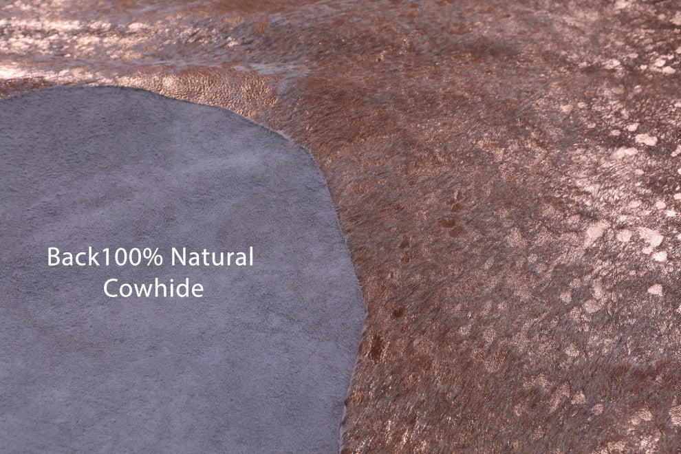 Bronze Metallic Cowhide Rug 6' 10" X 6' 4" C2094