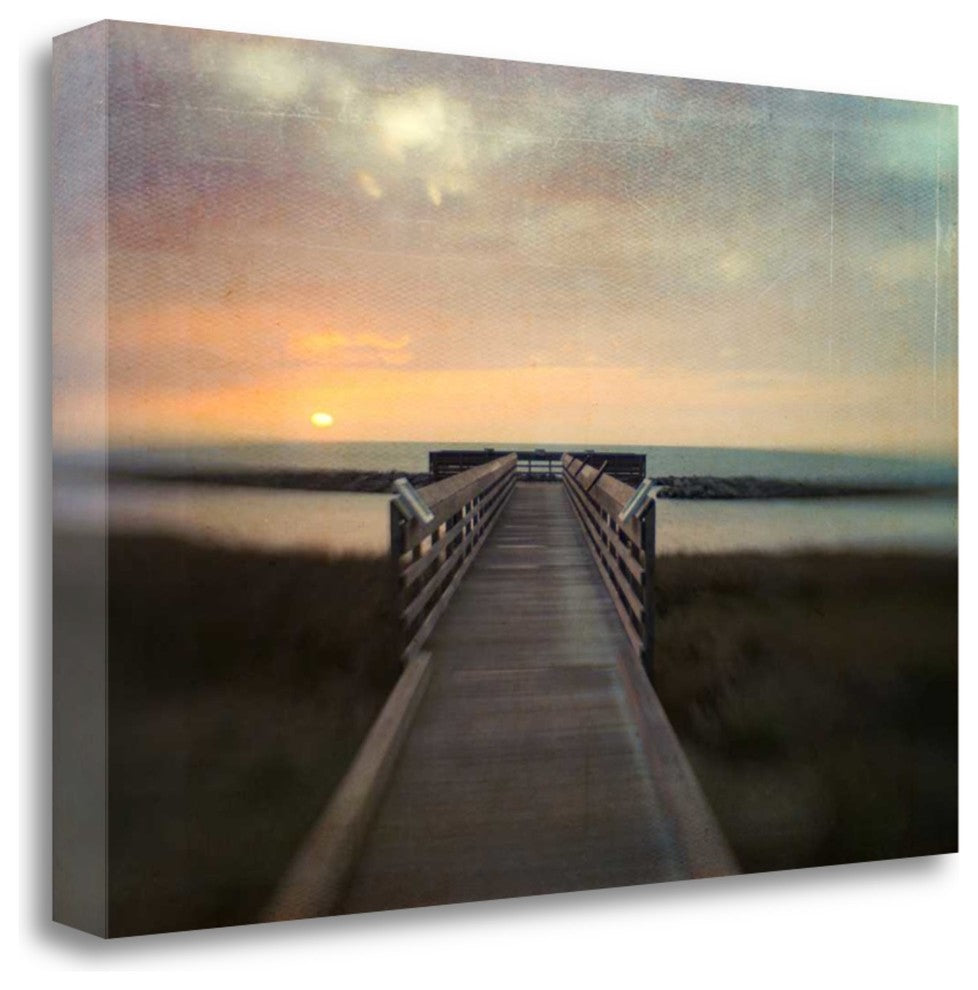 "Sunset Pier" By Dawn D. Hanna,Ready to Hang Giclee Print on Gallery Wrap Canvas