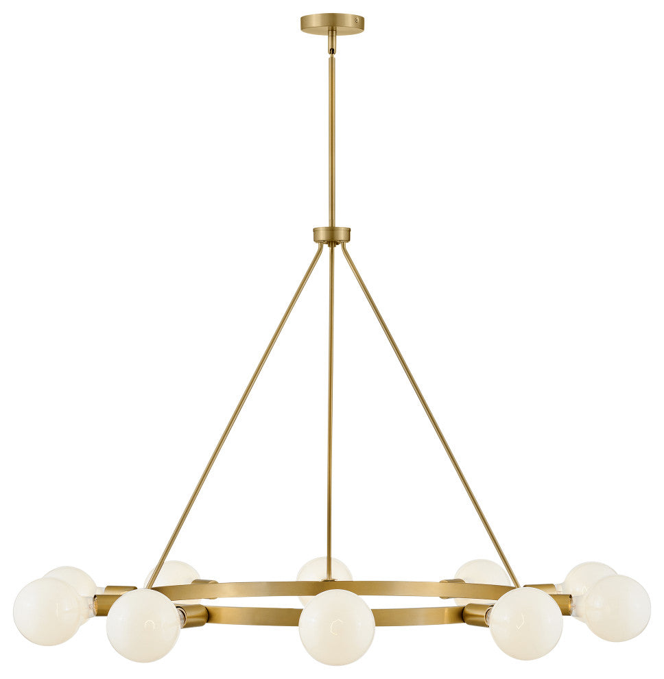 Lark Orla 24" Large Single Tier Chandelier, Lacquered Brass