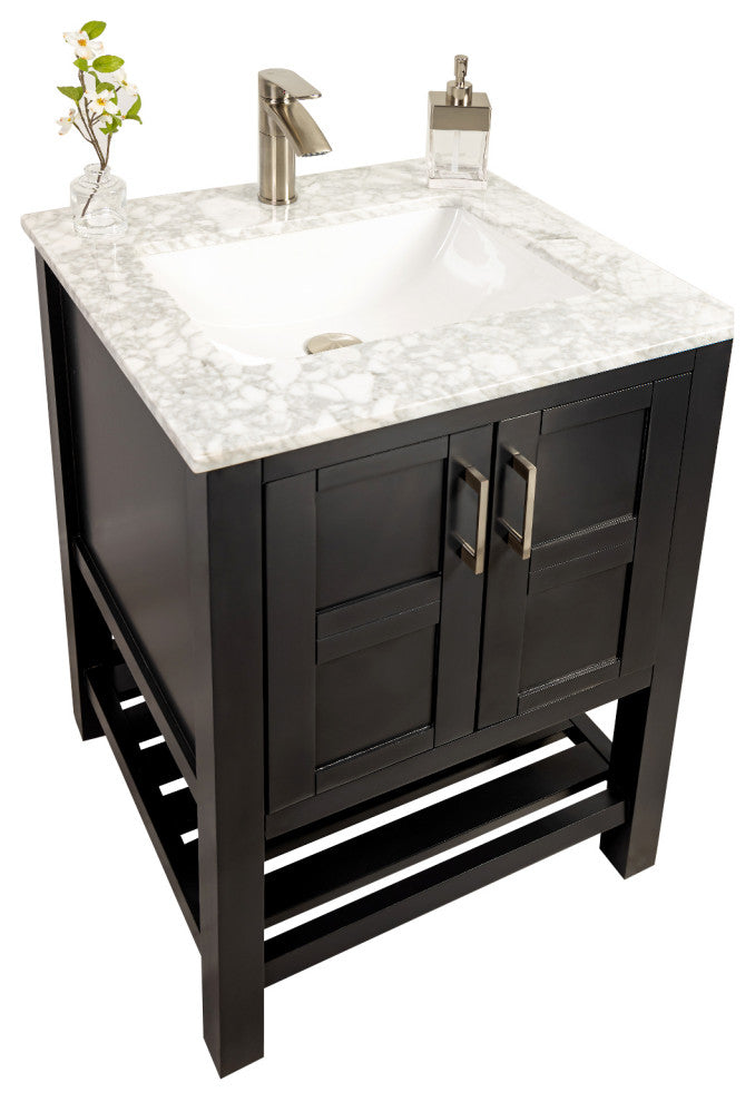 Sophia 24" Single Sink Bathroom Vanity Set, Espresso, 24"