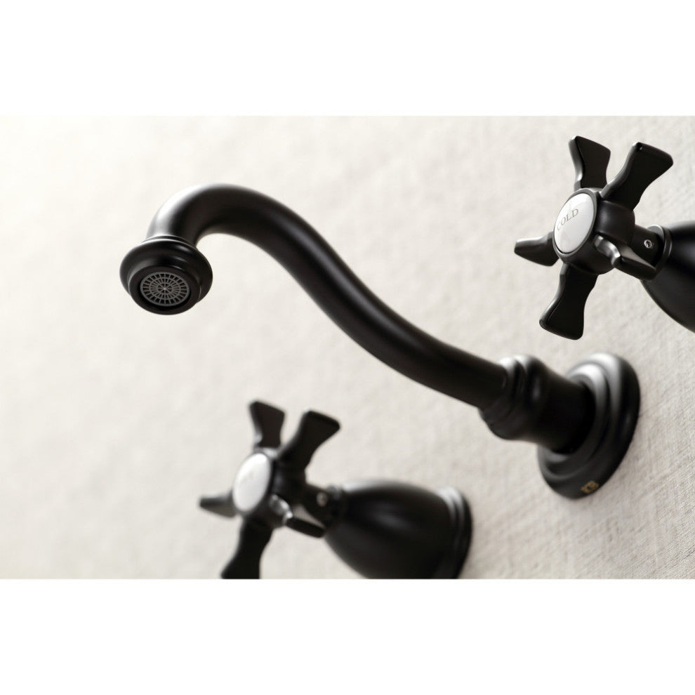 KS3020NX Two-Handle Wall Mount Tub Faucet, Matte Black