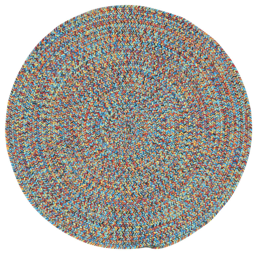 Sea Pottery Braided Round Rug, Bright Multi, 5''6"