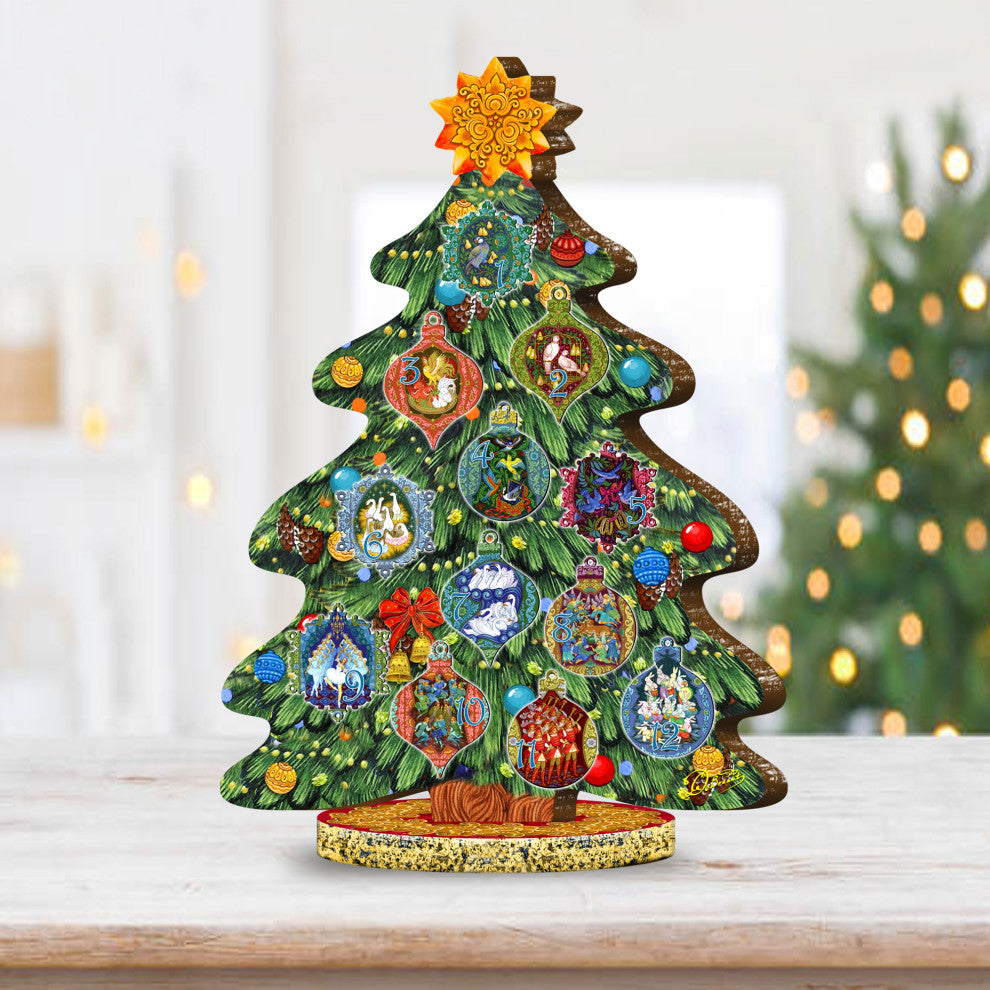 12 Days of Christmas Decorated Tree by G. DeBrekht