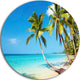 Tropical Beach, Photography Seascape Disc Metal Wall Art, 11"