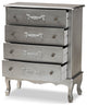 Callen Classic and Traditional Silver Finished Wood 4-Drawer Storage Cabinet