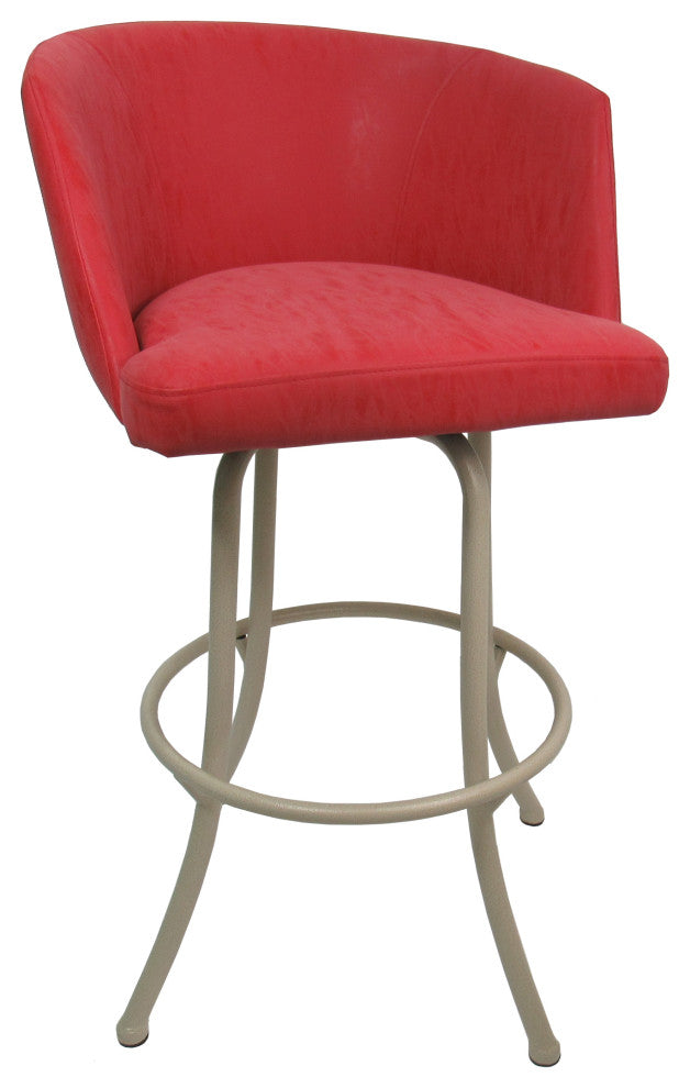 Swivel Counter Metal Pub Set - Joey Stools 26" or 30", Ruby - Beige, 26", Crackle