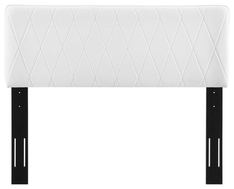 Headboard, Full Queen Size, Velvet, White, Modern Contemporary, Bedroom Master