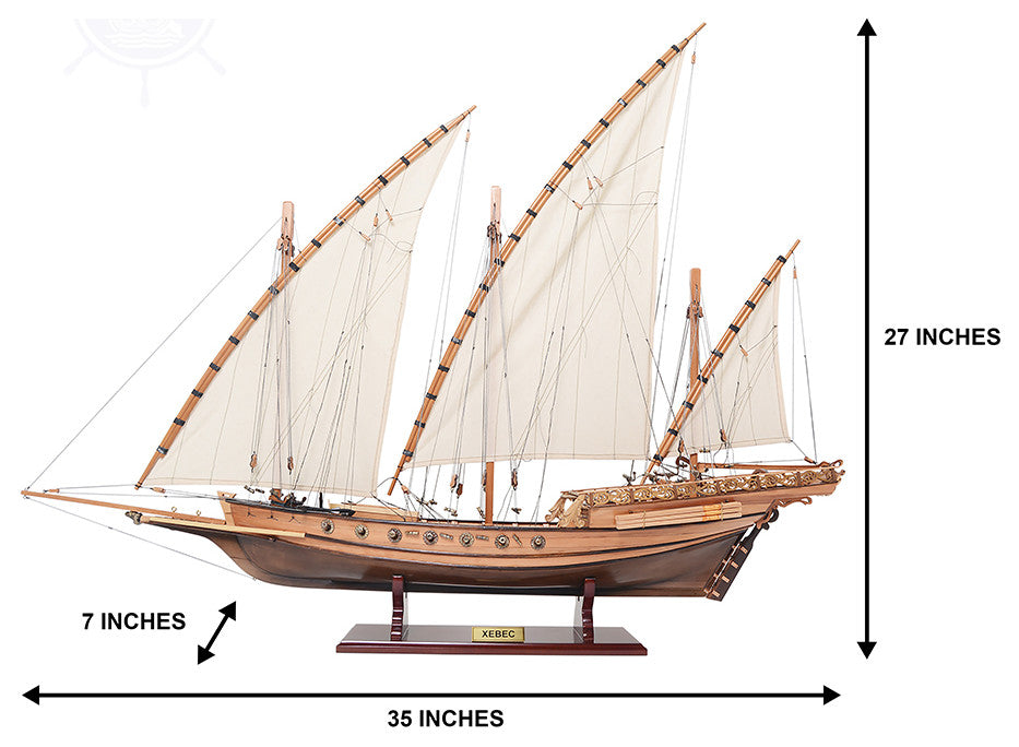 Xebec Wooden Handcrafted boat model