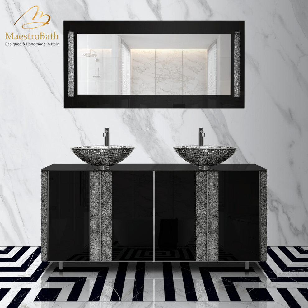 King 66.5" Luxury Double Bathroom Vanity, Double Sink, Free Standing