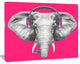 Elephant with Headphones, Contemporary Animal Art Canvas, 40"x30"