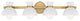 4-Light Bathroom Vanity Light, Matte Black, Natural Brass
