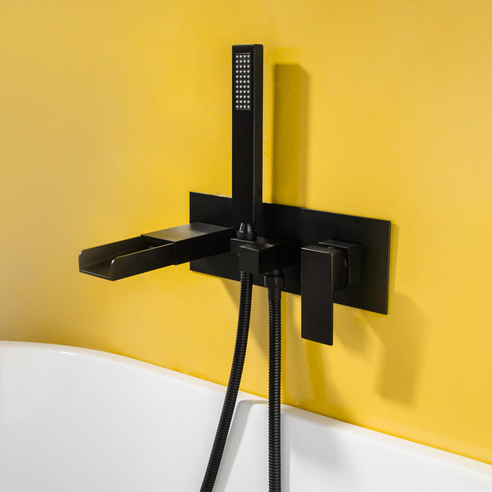 Wall Mounted Roman Tub Faucet With Hand Shower