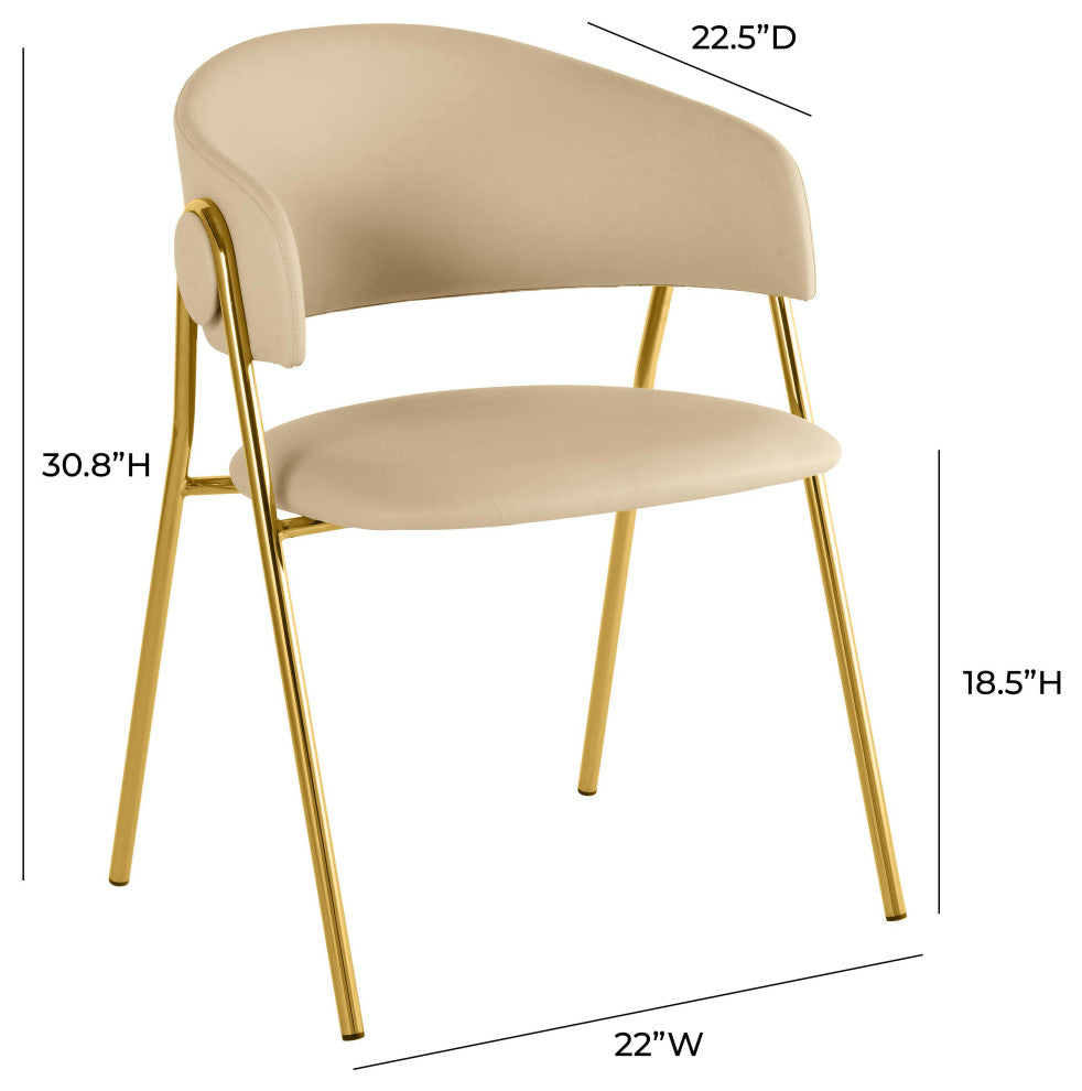 Lara Cream Vegan Leather Dining Chair, Set of 2