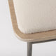 Camille 55.5Lx16.0Wx17.0H Cream Fabric Seat With Metal Frame Bench