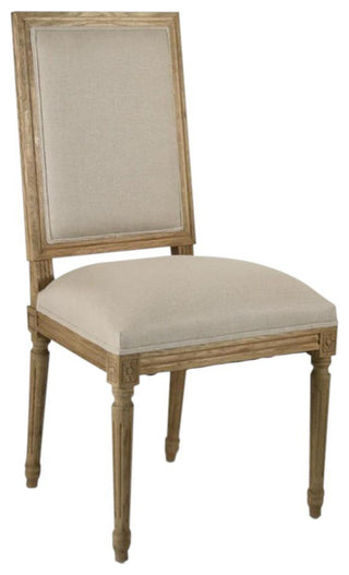 Natural Oak Louis Side Chair, Traditional Style