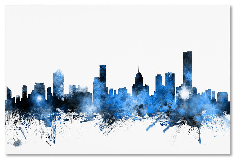 "Melbourne, Australia Skyline" Canvas Art by Michael Tompsett