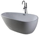 Fine Fixtures Capsule Freestanding Bathtub With Drain, White, 59"