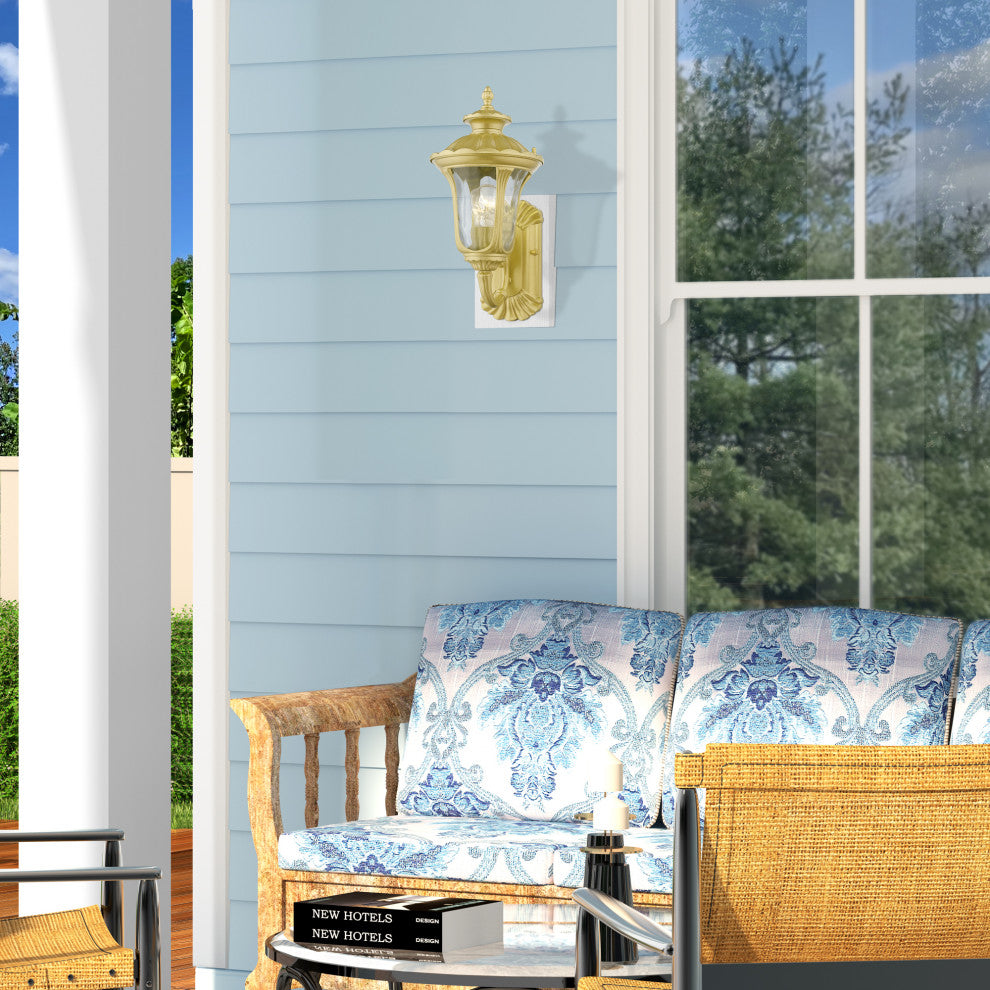 Oxford 1-Light Soft Gold Outdoor Small Wall Lantern