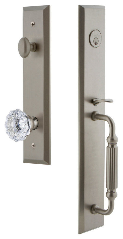 Fifth Avenue 1-Piece Dummy Handleset, F Grip and Fontainebleau Knob, 849501