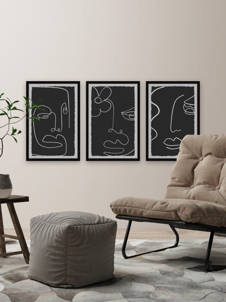 Future Beauties Triptych, Set of 3, 12x18 Panels