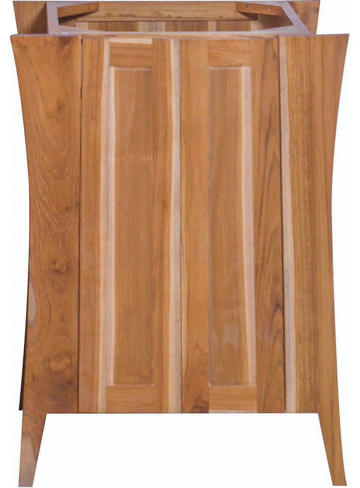 EcoDecors Curvature 24" Teak Free Standing Vanity in Natural