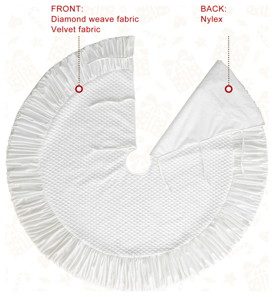 48''D Velvet Ruffled Christmas Tree Skirt