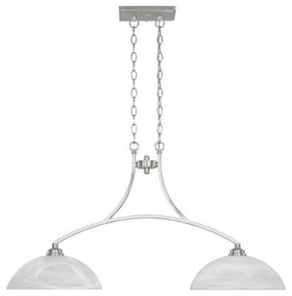 Tackwood 2-Light Island, Satin Platinum