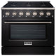 36" Slide-in Freestanding Gas Range & 5.2 Cu. Ft. Oven, 6 Burners. Matte Black, Matte Black & Stainless Steel