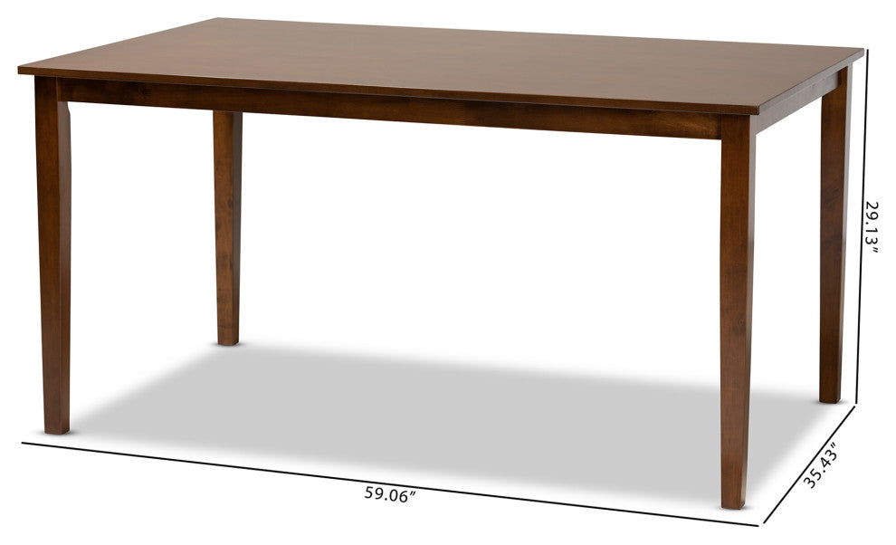 Eveline Walnut Brown Finished Rectangular Wood Dining Table