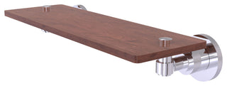 Washington Square 16" Solid Wood Shelf, Polished Chrome