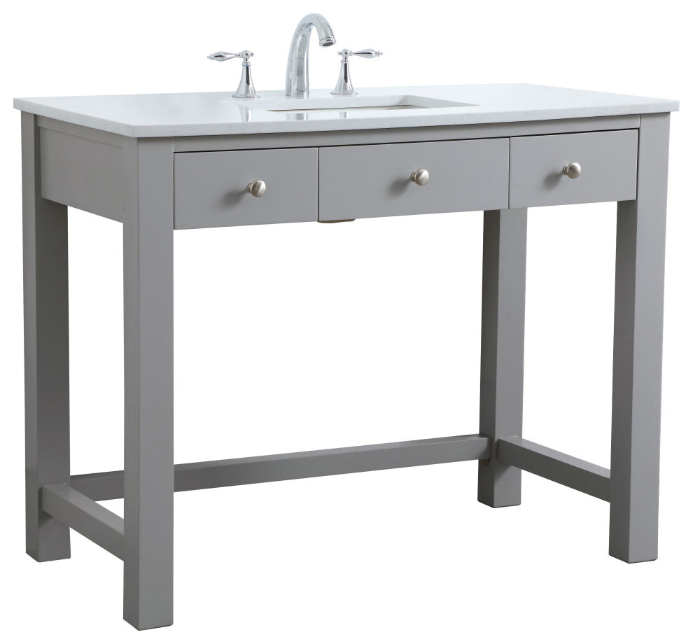 42" ADA Compliant Bathroom Vanity, Gray