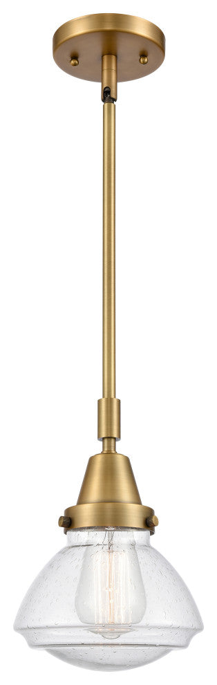 Innovations 447-1S-BB-G324 Olean 1 Light 6.75" Mini Pendant, Brushed Brass