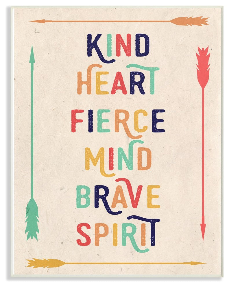 The Kids Room Red Orange Blue & Green Kind Heart Arrows Wall Art, 13"x19"