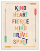 The Kids Room Red Orange Blue & Green Kind Heart Arrows Wall Art, 13"x19"