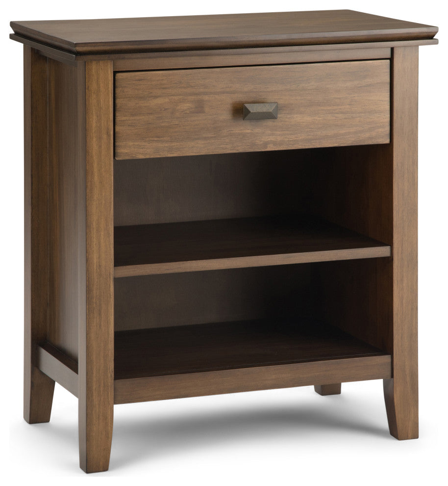 Artisan SOLID WOOD Bedside Table in Rustic Natural Aged Brown