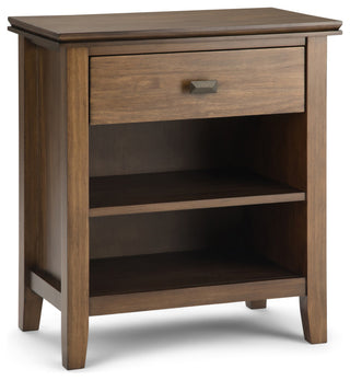 Artisan Solid Wood Bedside Table in Rustic Natural Aged Brown