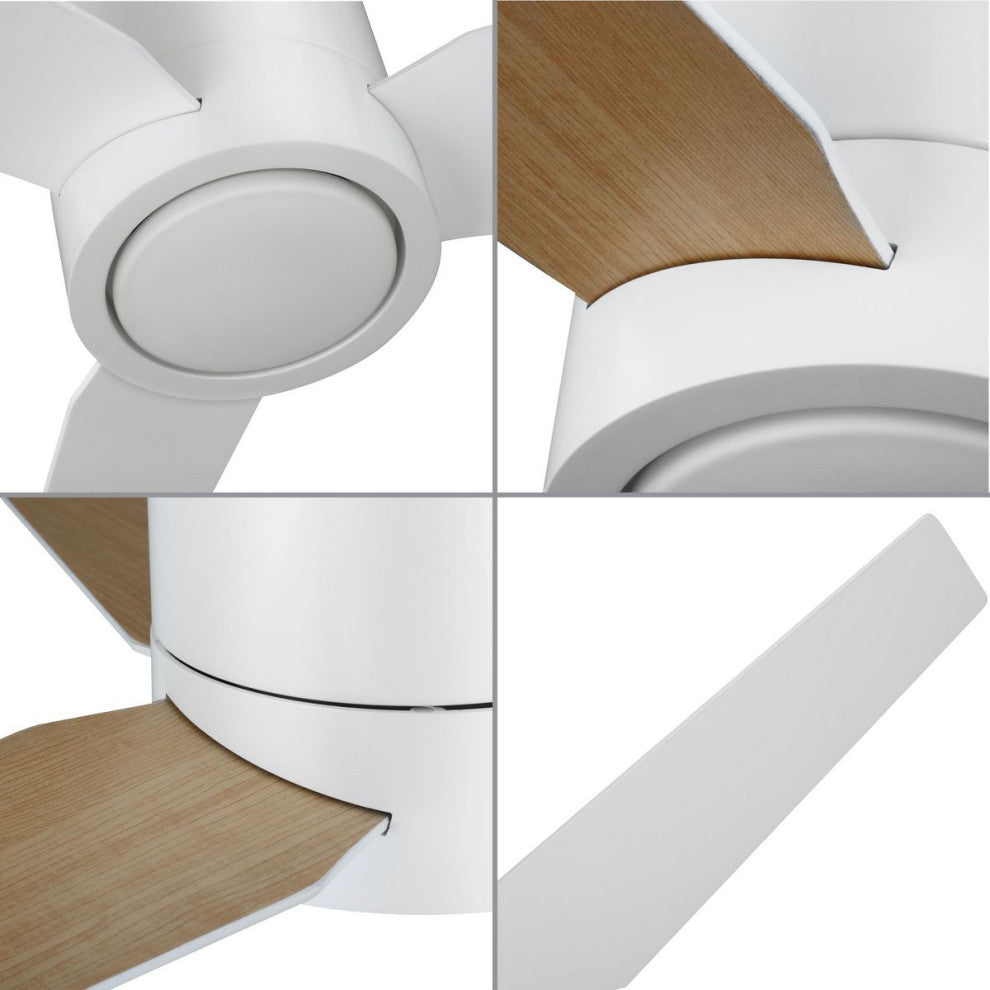 Braden 56" LED Indoor Satin White Ceiling Fan, Light Kit and White Opal Shade