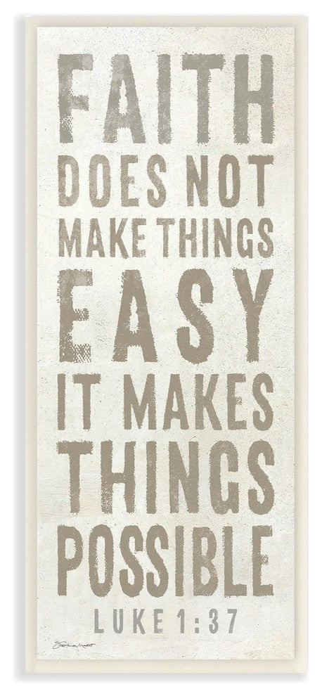 Gray & White Faith Makes Things Possible Wall Plaque Art, 7"x17"