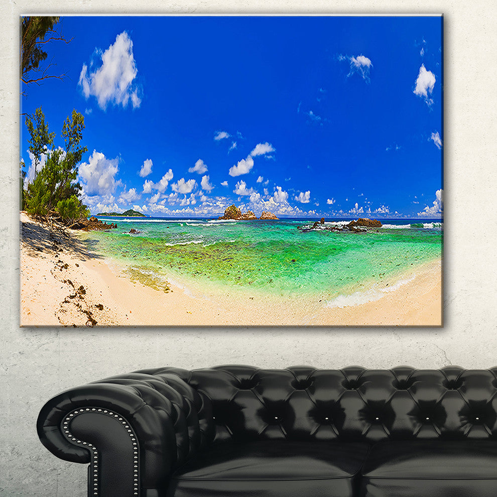 "Tropical Beach With Green Sea" Canvas Print