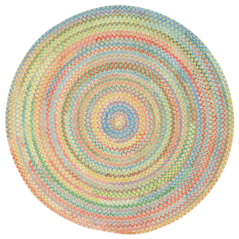 Baby's Breath Braided Round Rug, Light Green 9'6"