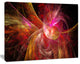 Pink on Black Fractal Illustration, Abstract Canvas Art Print, 60x40