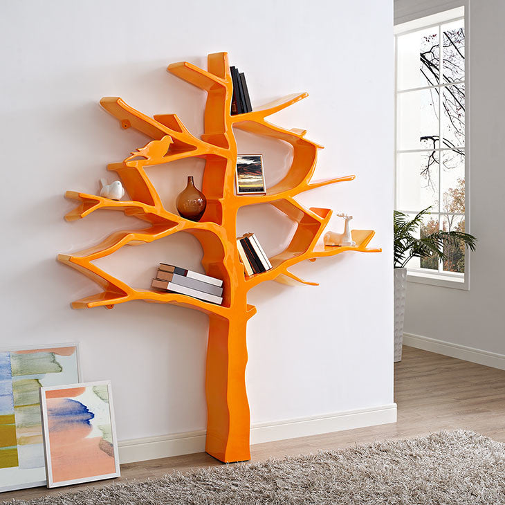 Modway Knowledge Bookcase, Orange