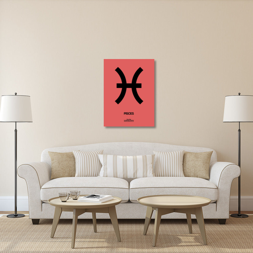 "Pisces Zodiac Sign Black" Fine Art Print