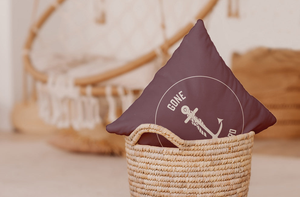 18x18" Large Ship Wheel Nautical Indoor/Outdoor Throw Pillow, Sage