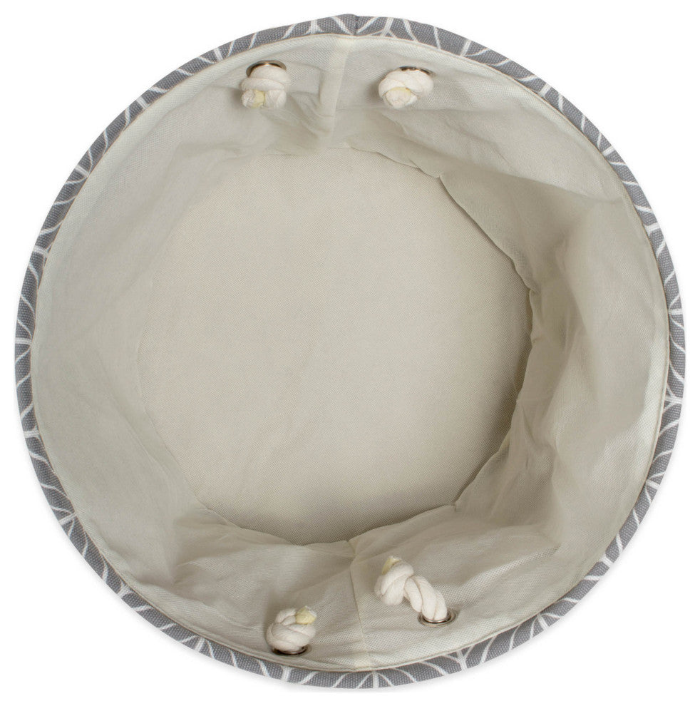 Polyester Bin Herringbone Nautical Blue Round Small 9"x12"x12"