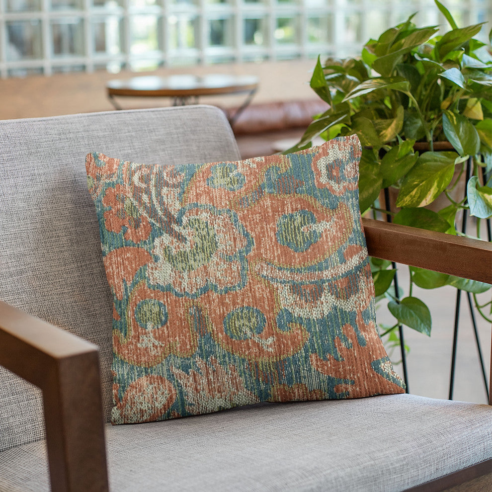 Plutus Multi-Color Unique Damask Luxury Throw Pillow, 20"x30"