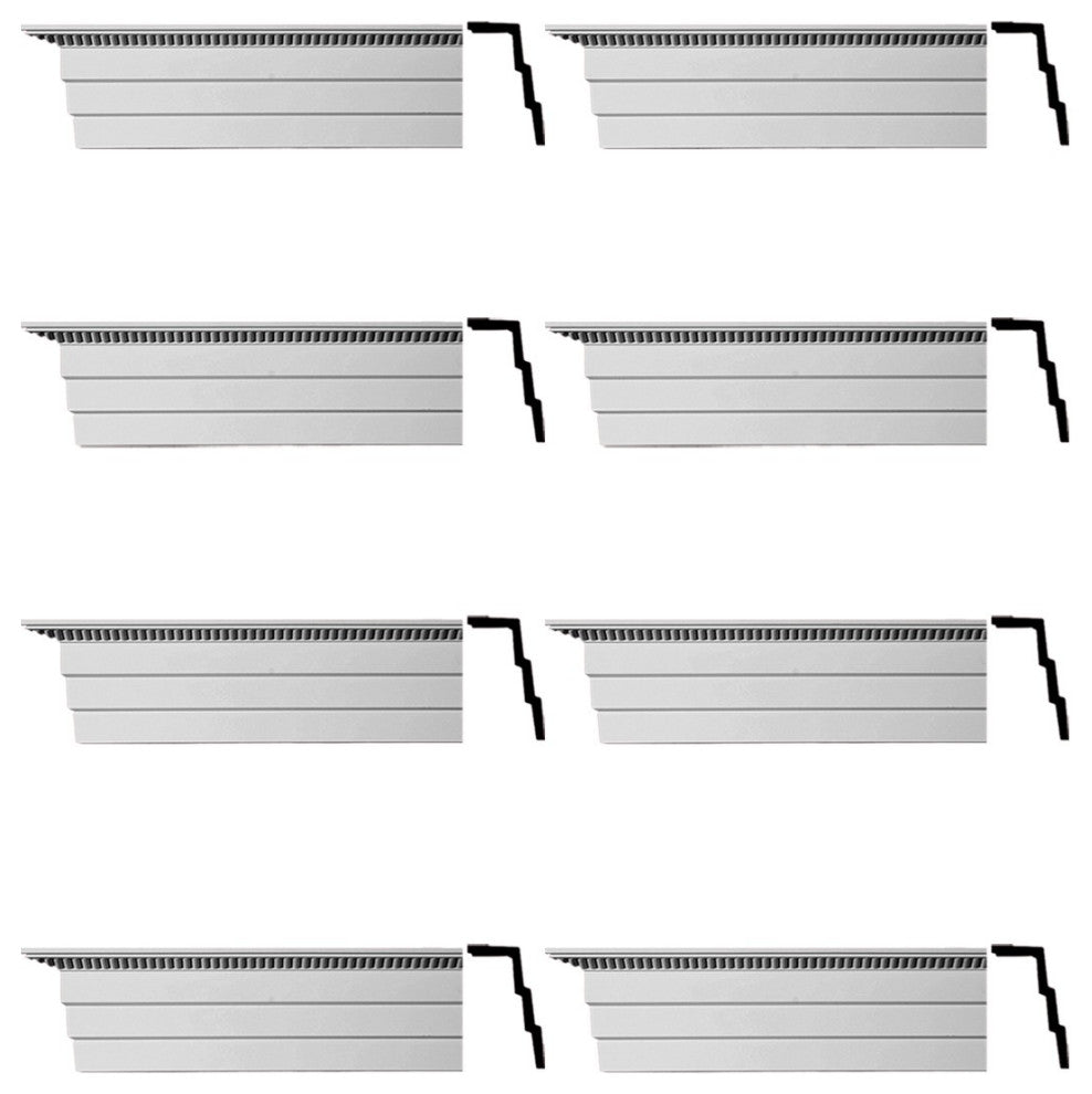 Cornice White Urethane Barrington Ornate Design 8 Pieces Totaling 752" Length