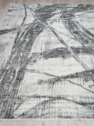 Kyoto Hand-loomed Wool/Bamboo Silk Silver/Black Area Rug, 10'x14'