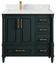 Aberdeen 36 Left Offset Bath Vanity in Dark Forest Green 1.5" Calacatta Laza