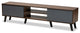 Coreen Scandinavian Modern Gray and Walnut Brown TV Stand